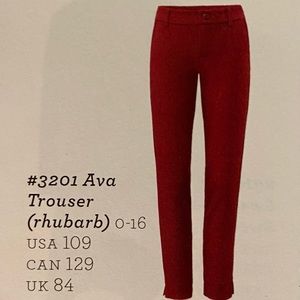 CAbi #3201 Ava Trouser, size 12 in red rhubarb.